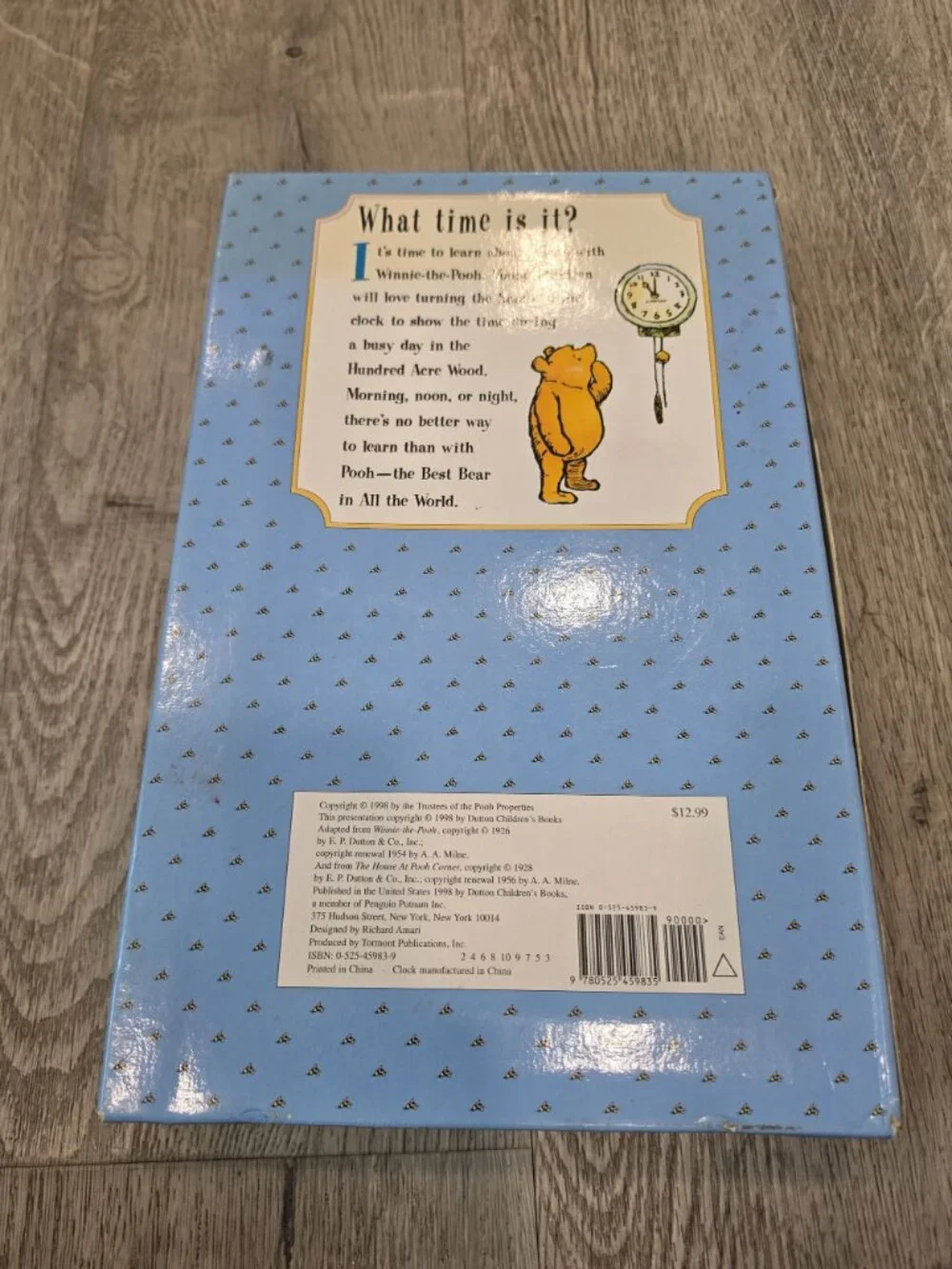 Poohs First Clock Interactive Childrens Book By A.A. Milne With Clock